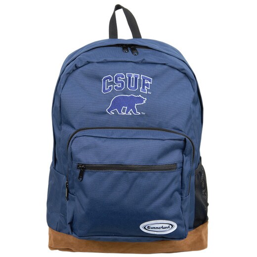 Navy CSUF Backpack with Suede Bottom - Navy